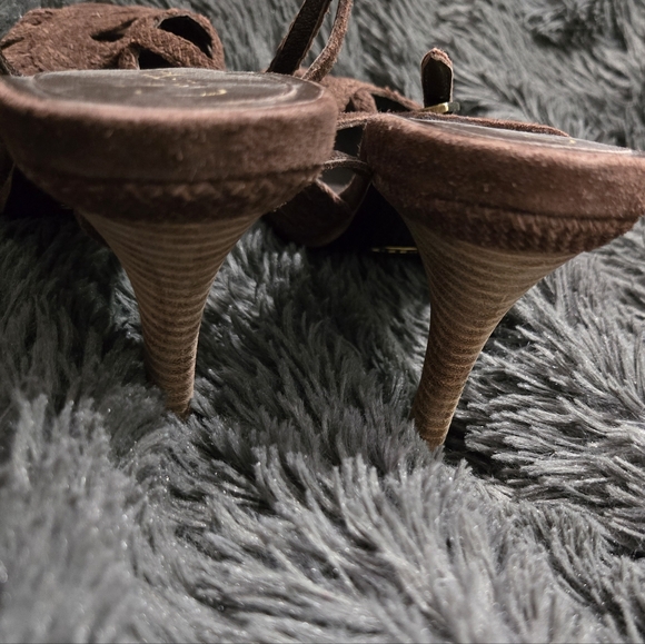 Cole Haan | Grayce Suede Dark Mocha Slingback Heels SZ 9 - Picture 6 of 9